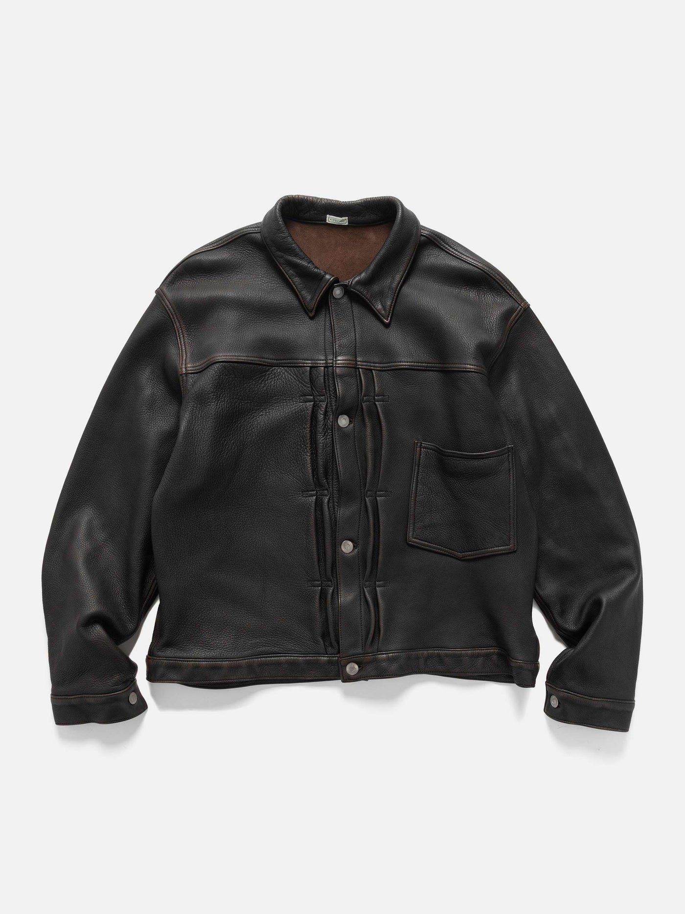 A.PRESSE Vintage Leather 1st Type Jacket Brown