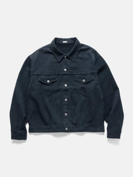 A.PRESSE Washed Silk Cotton Pique 3rd Type Jacket Blue