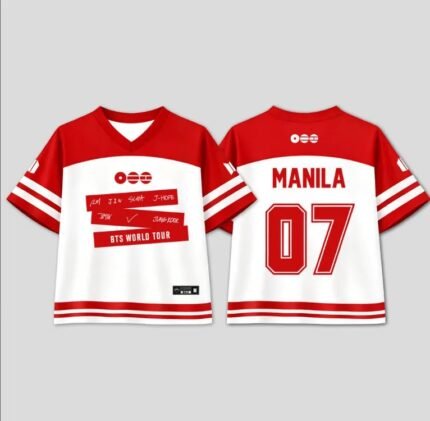 BTS ARMY Manila World Tour Red Jersey Shirt
