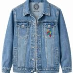 Chrome Hearts Blue Cross Floral Denim Jacket