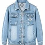 Chrome Hearts Blue Orange Cross Denim Jacket