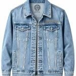 Chrome Hearts Blue Orange Logo Denim Jacket