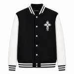 Chrome Hearts Cross Patch Varsity Jacket – BlackWhite