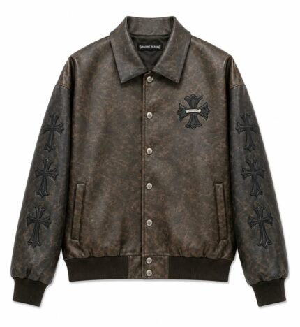 Chrome Hearts Vintage Cross Leather Jacket – Brown