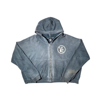 Hellstar Oversized Zip Up Black Wash Hoodie