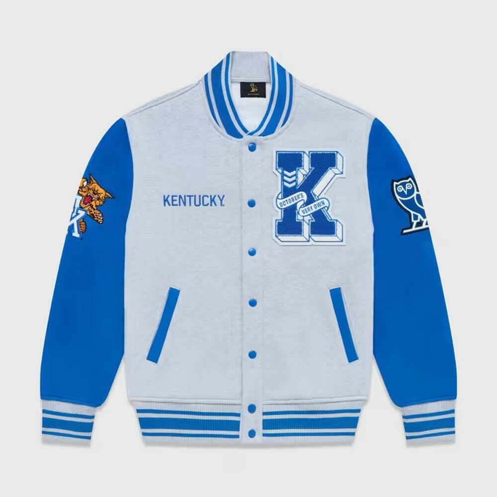 OVO NCAA Kentucky Wildcats Fleece Varsity Jacket OVO NCAA Kentucky Wildcats Fleece Varsity Jacket