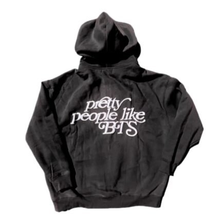 Pretty People Like BTS Slogan Hoodie (Charcoal)